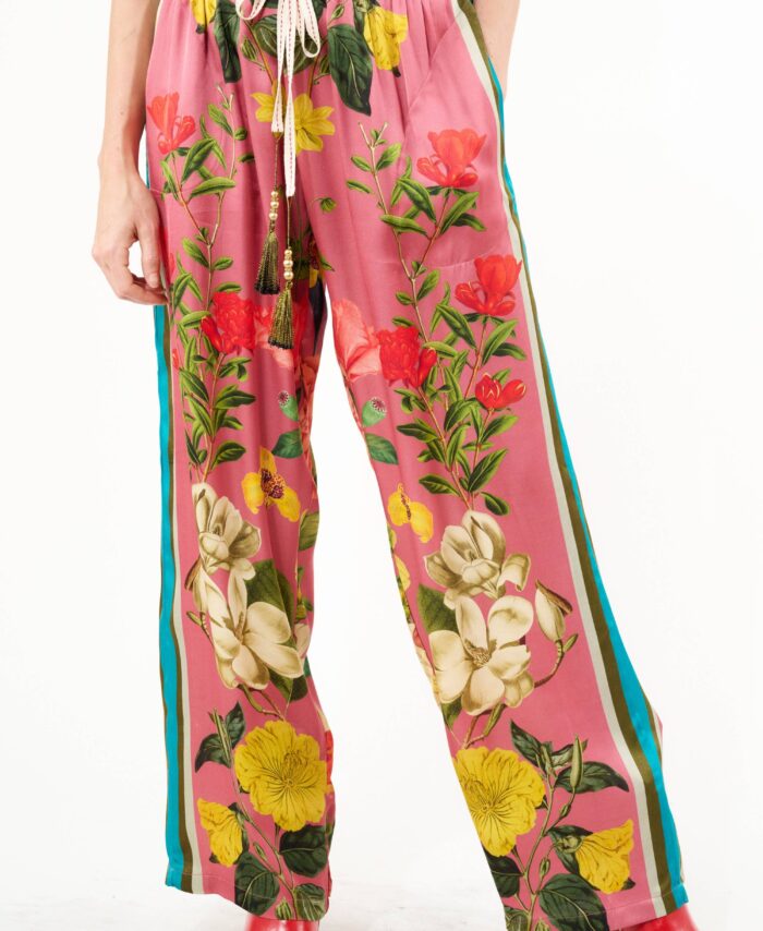 Romance Bloom Trousers: Soft Rose Print / S
