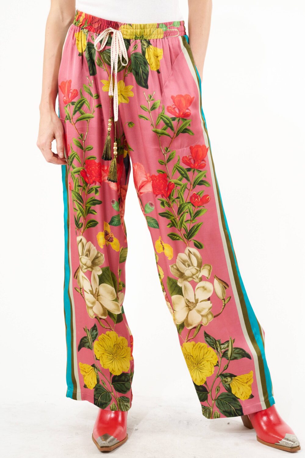 Romance Bloom Trousers: Soft Rose Print / S - Image 2