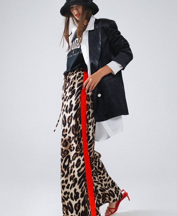 Cheetah Print Satin Trousers